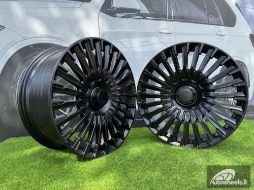 Ratlankis R20x8.5  5X112  ET  32  66.6  Y0425  Satin Black (SB)  For MER  (P2)  (HYBRID FORGED Rear+Front (Piano Black))