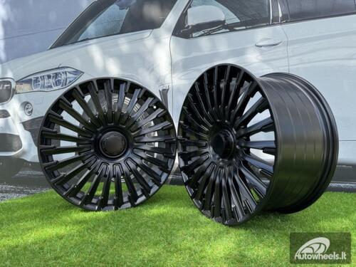 Ratlankis R20x9.5  5X112  ET  38  66.6  Y0425  Satin Black (SB)  For MER  (P2)  (HYBRID FORGED Rear+Front (Piano Black))