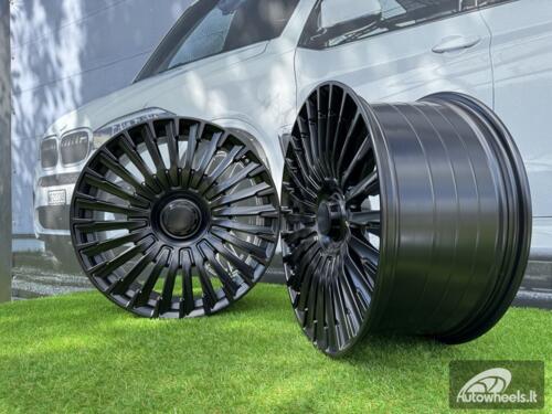 Ratlankis R20x9.5  5X112  ET  38  66.6  Y0425  Satin Black (SB)  For MER  (P2)  (HYBRID FORGED Rear+Front (Piano Black))