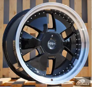 Ratlankis R20x9  5X112  ET  40  66.6  AT674  (LU1831)  Black+Polished Lip (BLPL)  For MER  (K3)  (MONOBLOCK Style Rear+Front)