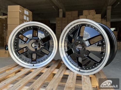 Ratlankis R20x9  5X112  ET  30  66.6  AT674  (LU1831)  Black+Polished Lip (BLPL)  For MER  (K3)  (MONOBLOCK Style Rear+Front)