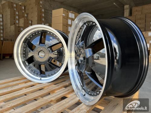 Ratlankis R20x9  5X112  ET  30  66.6  AT674  (LU1831)  Black+Polished Lip (BLPL)  For MER  (K3)  (MONOBLOCK Style Rear+Front)