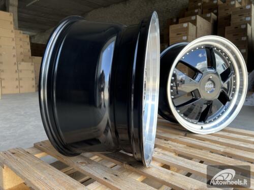 Ratlankis R20x9  5X112  ET  30  66.6  AT674  (LU1831)  Black+Polished Lip (BLPL)  For MER  (K3)  (MONOBLOCK Style Rear+Front)