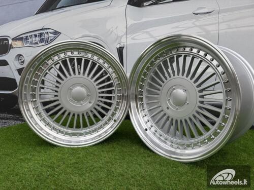 Ratlankis R19x9  10X112/120  ET  20  74.1  L2413  Silver+Polished Lip (SP)  For BMW  (K3)  (ALPINA style Rear+Front)