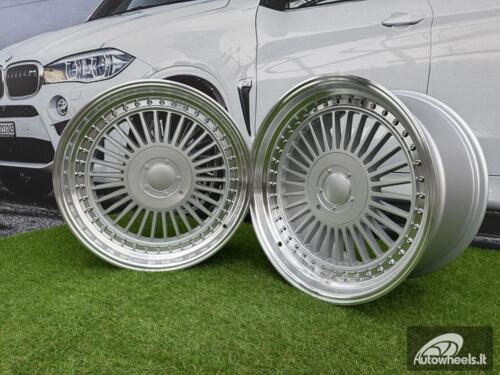 Ratlankis R19x9  10X112/120  ET  20  74.1  L2413  Silver+Polished Lip (SP)  For BMW  (K3)  (ALPINA style Rear+Front)