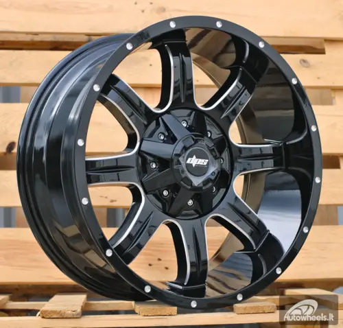 Ratlankis R20x9  12X135/139  ET  0  106.1  L9012  Black Polished (MB)  For 4X4  (K3)  (Milling)