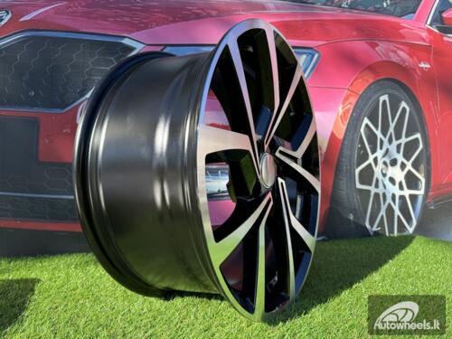 Ratlankis R18x7.5  5X112  ET  45  57.1  B1154  (FBX157)  Black Polished (MB)  For VW  (K8)  (HYBRID FORGED)