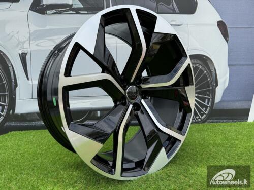 Ratlankis R20x9  5X112  ET  25  66.5  B1637  (H3059F)  Black Polished (MB)  For AUD  (K8)  (Q7/Q8 HYBRID FORGED)