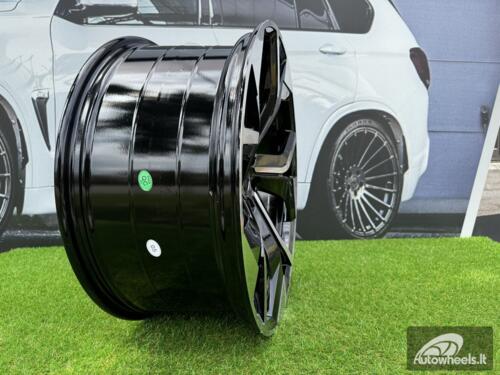 Ratlankis R20x9  5X112  ET  25  66.5  B1637  (H3059F)  Black Polished (MB)  For AUD  (K8)  (Q7/Q8 HYBRID FORGED)