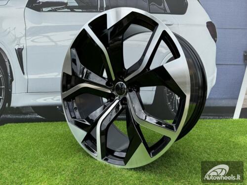 Ratlankis R20x9  5X112  ET  25  66.5  B1637  (H3059F)  Black Polished (MB)  For AUD  (K8)  (Q7/Q8 HYBRID FORGED)