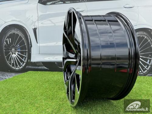 Ratlankis R20x9  5X112  ET  25  66.5  B1637  (H3059F)  Black Polished (MB)  For AUD  (K8)  (Q7/Q8 HYBRID FORGED)