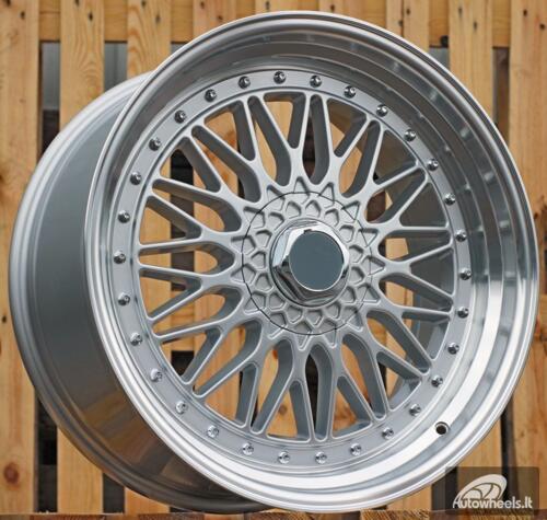 Ratlankis R15x7  4X100  ET  35  73.1  BY479  (BK5616)  Silver+Polished Lip (SP)  For RACIN  (L6+P)  (BBS Style)