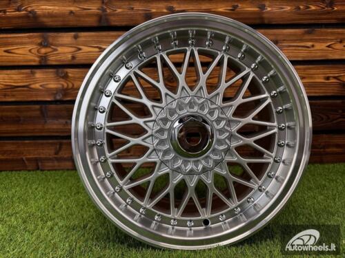Ratlankis R15x7  4X100  ET  35  73.1  BY479  (BK5616)  Silver+Polished Lip (SP)  For RACIN  (P+Z7+R)  (BBS Style)