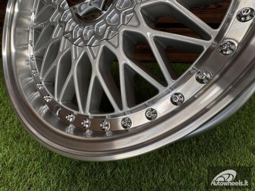 Ratlankis R15x7  4X100  ET  35  73.1  BY479  (BK5616)  Silver+Polished Lip (SP)  For RACIN  (P+Z7+R)  (BBS Style)