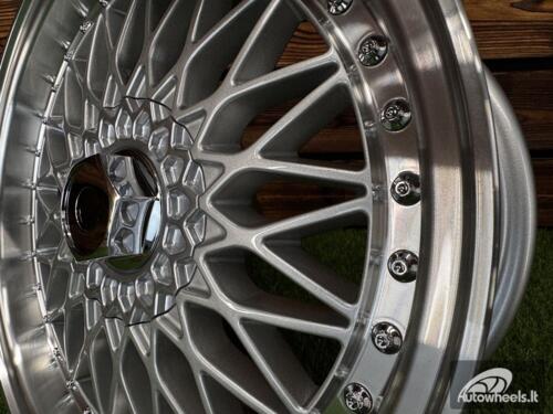 Ratlankis R15x7  4X100  ET  35  73.1  BY479  (BK5616)  Silver+Polished Lip (SP)  For RACIN  (P+Z7+R)  (BBS Style)