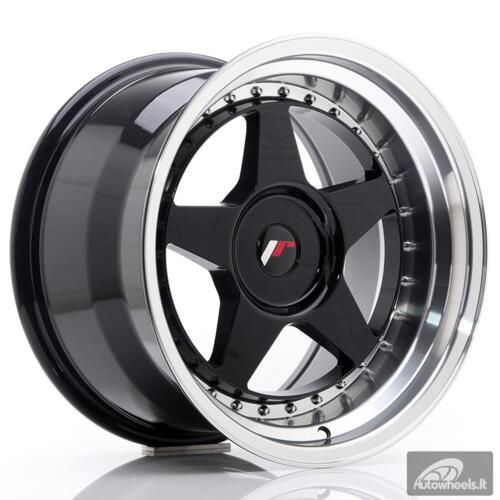 JR Wheels JR6 17x10 ET20 BLANK Glossy Black w/Machined Lip