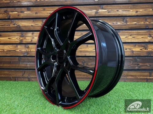 Ratlankis R18x8  5X114.3  ET  45  64.1  B1418  (BK5388)  Black+Red Line (BR)  For HOND  (R)