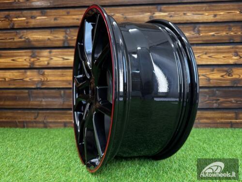 Ratlankis R18x8  5X114.3  ET  45  64.1  B1418  (BK5388)  Black+Red Line (BR)  For HOND  (R)
