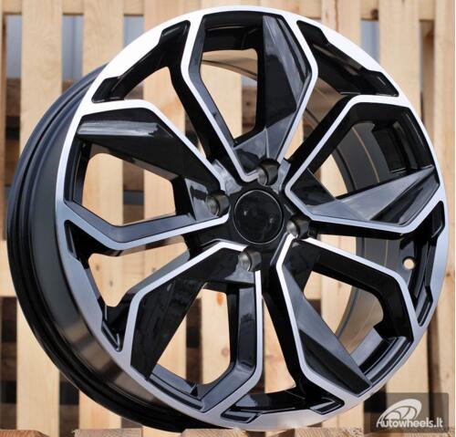 Ratlankis R17x7  4X100  ET  44  60.1  B5296  (XFE164)  Black Polished (MB)  For RENAU  (K3+P1)