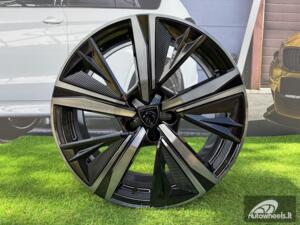 Ratlankis R17x7  5X108  ET  44  65.1  Y1187  (IN5668)  Black+Tinted Face (BLTF)  For PEUG  (P1)  (NEW Design Carved Spokes)