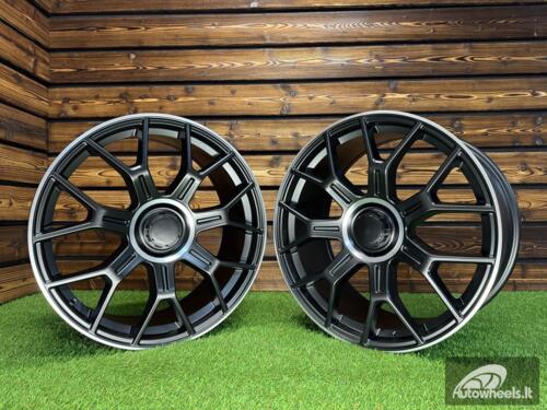 Ratlankis R21x9.5  5X112  ET  22  66.6  Y1188  (YF7071)  Black Half Matt+Polished Lip (BLHMPL)  For MER  (P1)  (HYBRID FORGED Rear+Front)