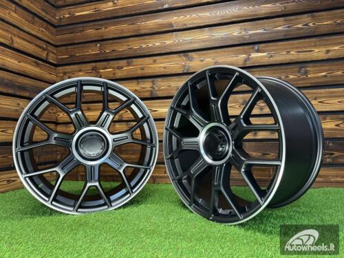 Ratlankis R21x9.5  5X112  ET  22  66.6  Y1188  (YF7071)  Black Half Matt+Polished Lip (BLHMPL)  For MER  (P1+M)  (HYBRID FORGED Rear+Front)
