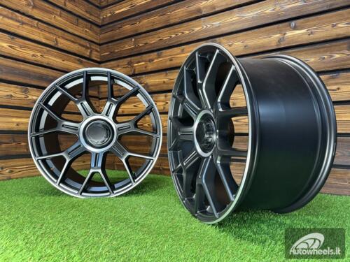 Ratlankis R21x8.5  5X112  ET  40  66.6  Y1188  (YF7071)  Black Half Matt+Polished Lip (BLHMPL)  For MER  (P1+M)  (HYBRID FORGED Rear+Front)