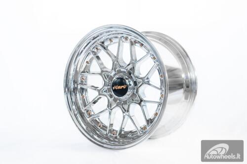 Ratlankis HART HR83 R18X10J 5X114.3/5X120 ET15 CB:74.1 Chrome with Gold Rivets