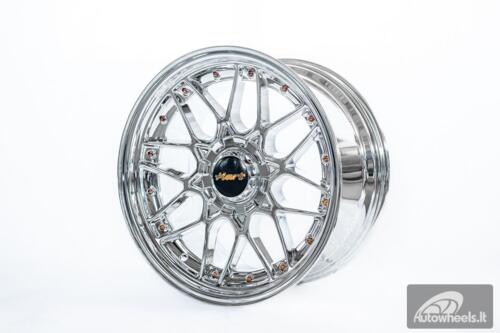 Ratlankis HART HR83 R18X10J 5X114.3/5X120 ET15 CB:74.1 Chrome with Gold Rivets