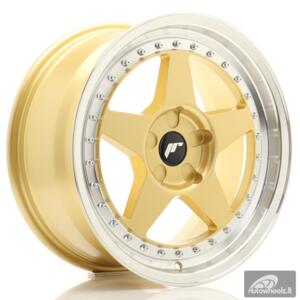 JR Wheels JR6 17x8 ET20-35 5H BLANK Gold w/ Machined Lip
