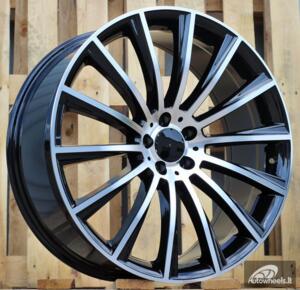 Ratlankis R20x8.5  5X112  ET  43  66.6  B1048  (FBX125)  Black Polished (MB)  For MER  (P2)  (HYBRID FORGED Front+Rear)