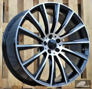 Ratlankis R20x9.5  5X112  ET  43  66.6  B1048  (FBX125)  Black Polished (MB)  For MER  (P2)  (HYBRID FORGED Front+Rear)