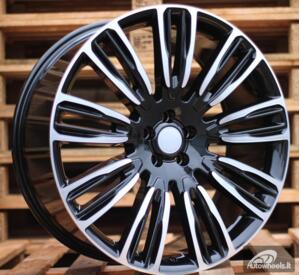 Ratlankis R22x9.5  5X108  ET  45  63.3  XE136  (FBX207)  Black Polished (MB)  For LAND  (K7)  (HYBRID FORGED)