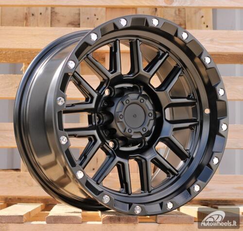 Ratlankis R16x8  6X139.7  ET  0  110.1  JT148  Black Matt (BM)  For 4X4  (K3)  (Silver Rivets)