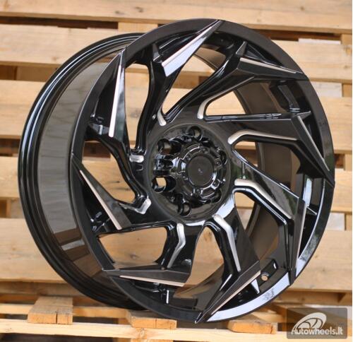 Ratlankis R20x9  6X139.7  ET  0  110.1  JT187  Gloss Black (GB)  For 4X4  (K7)  (Milling)