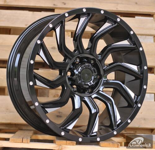 Ratlankis R20x9  6X139.7  ET  0  110.1  JT192  Gloss Black (GB)  For 4X4  (K7)  (Milling)