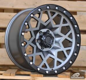 Ratlankis R17x9  6X114.3  ET  0  66.1  JT245  Grey Polished Matt (MGM)  For 4X4  (K3+K4)  (Silver Rivets)