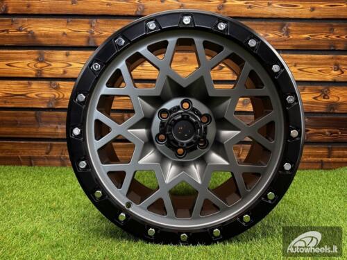 Ratlankis R17x9  6X114.3  ET  0  66.1  JT245  Grey Polished Matt (MGM)  For 4X4  (K3)  (Silver Rivets)