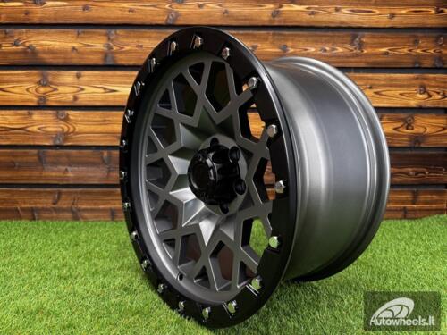Ratlankis R17x9  6X114.3  ET  0  66.1  JT245  Grey Polished Matt (MGM)  For 4X4  (K3)  (Silver Rivets)