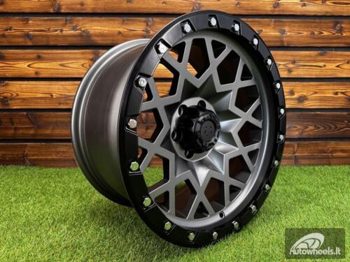 Ratlankis R17x9  6X114.3  ET  0  66.1  JT245  Grey Polished Matt (MGM)  For 4X4  (K3)  (Silver Rivets)