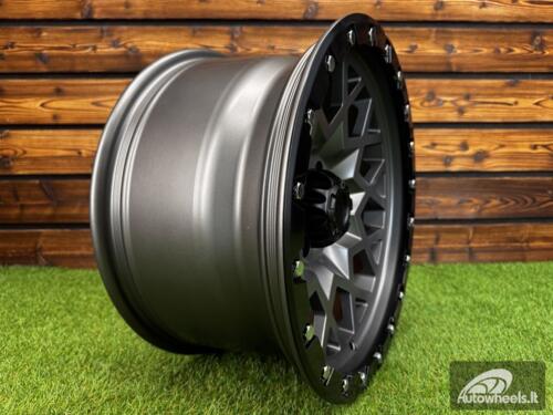 Ratlankis R17x9  6X114.3  ET  0  66.1  JT245  Grey Polished Matt (MGM)  For 4X4  (K3)  (Silver Rivets)