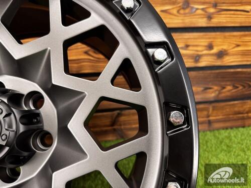 Ratlankis R17x9  6X114.3  ET  0  66.1  JT245  Grey Polished Matt (MGM)  For 4X4  (K3)  (Silver Rivets)