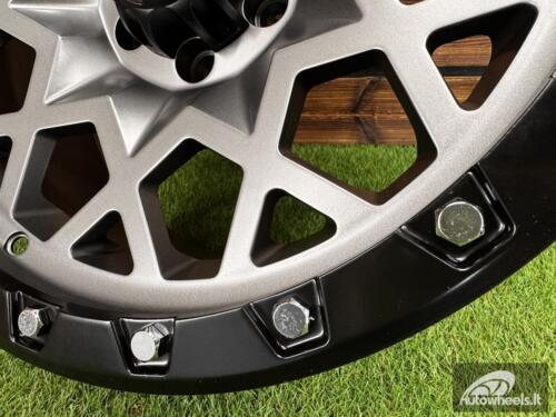 Ratlankis R17x9  6X114.3  ET  0  66.1  JT245  Grey Polished Matt (MGM)  For 4X4  (K3)  (Silver Rivets)
