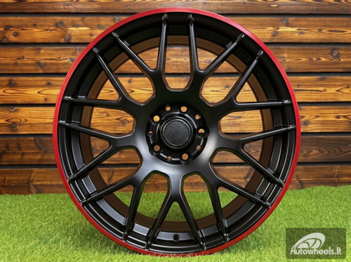 Ratlankis R18x8.5  5X112  ET  35  66.6  REW020  Black Matt (BM)  For MER  (K7)  (Red Coating)
