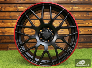 Ratlankis R18x8.5  5X112  ET  35  66.6  REW020  Black Matt (BM)  For MER  (K7)  (Red Coating)