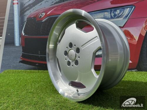 Ratlankis R17x8  5X112  ET  35  66.6  BK632  Silver+Polished Lip (SP)  For MER  (K2)  (MONOBLOCK Style)