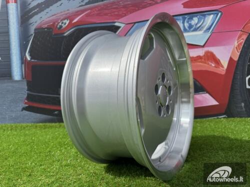 Ratlankis R17x8  5X112  ET  35  66.6  BK632  Silver+Polished Lip (SP)  For MER  (K2)  (MONOBLOCK Style)