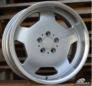 Ratlankis R17x8  5X112  ET  35  66.6  BK632  Silver+Polished Lip (SP)  For MER  (P2)  (MONOBLOCK Style)