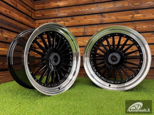 Ratlankis R18x8.5  5X120  ET  20  74.1  B1803  Black+Polished Lip (BLPL)  For BMW  (Z6+Z1)  (ALPINA Style Rear+Front)