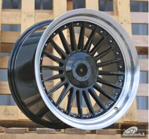 Ratlankis R18x10  5X120  ET  15  74.1  B1803  Black+Polished Lip (BLPL)  For BMW  (Z6)  (ALPINA Style Rear+Front)